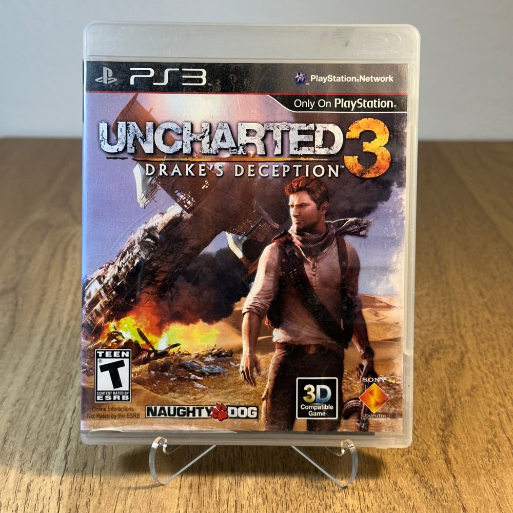 Sony Uncharted 3 Drakes Deception PS3 Game Good Action Adventure 3D Compatible